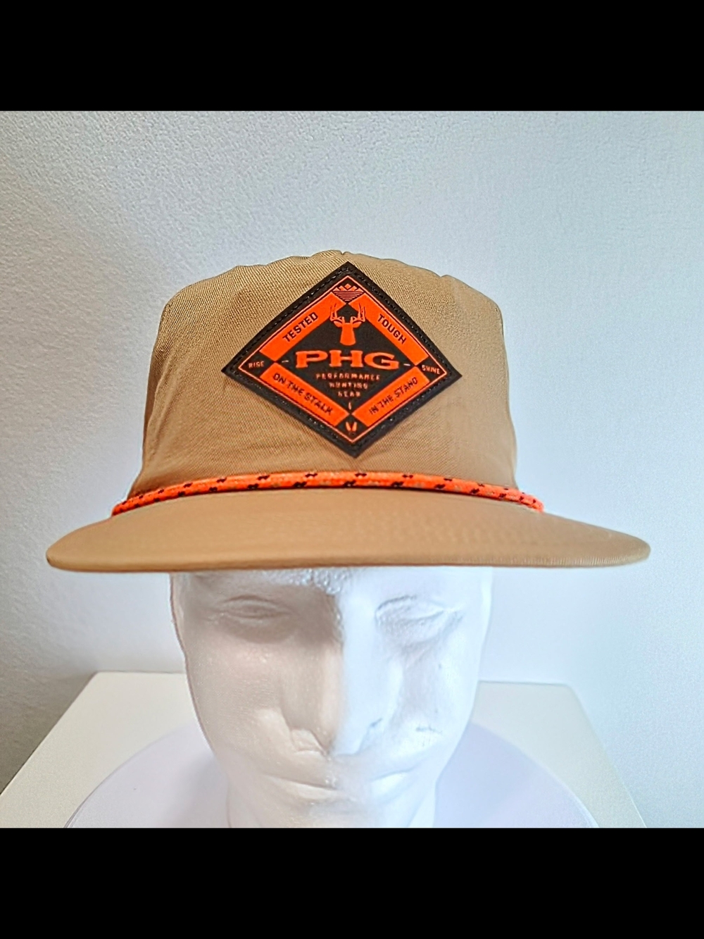 Columbia Tan Wide-Brim Hat with Orange Accent and Patch